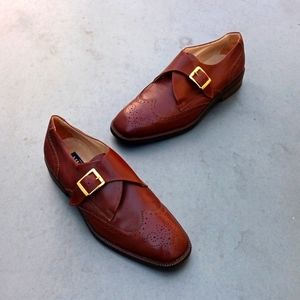 HILTON (ITALY) MEN'S SINGLE MONK STRAP WINGTIP BROUGES